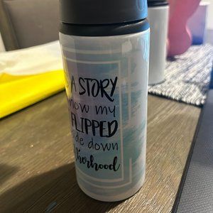 22oz. Aluminum bottle with straw and lid. Dishwasher safe